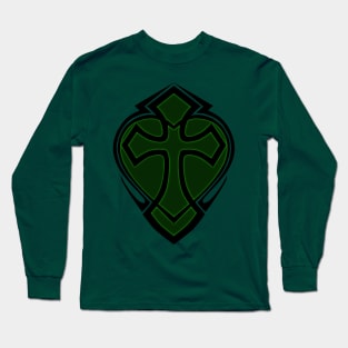 Cross & Heart - Green Long Sleeve T-Shirt